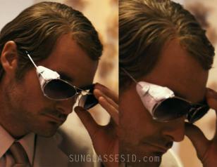 MacGruber wears Ray-Ban 3025 Aviator silver sunglasses with white leather sides