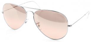 Ray-Ban 3025 Silver frame, pink/red custom lenses