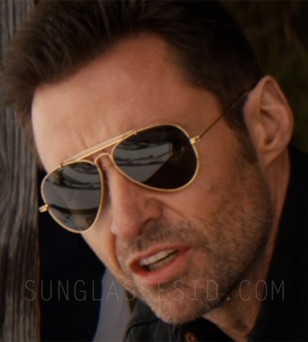 Hugh Jackman wears Ray-Ban 3030 Outdoorsman sunglasses in Eddie The Eagle.