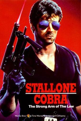 Sylvester Stallone wearing Ray-Ban 3030 Outdoorsman sunglasses on the Cobra movi