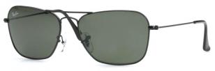 Ray-Ban 3136 Caravan sunglasses with Matte Black frame / Gray-Green Lenses