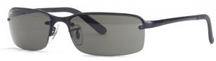 Ray-Ban 3217 matte black frame, gray green lenses