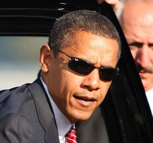 President Barack Obama wearing Ray-Ban 3217 sunglasses