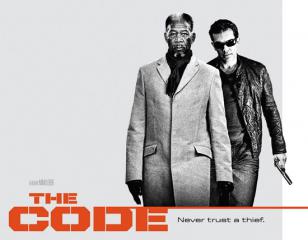 Antonio Banderas wearing Ray-Ban 4073 sunglasses on The Code movie poster