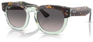 Ray-Ban RB0298S Mega Hawkeye Havana on Transparent Green with Polarized lenses