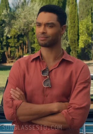Regé-Jean Page wears Ray-Ban RB3016 Clubmaster Classic sunglasses in You, Me & Tuscany.