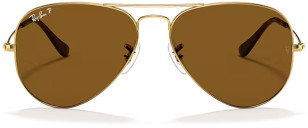 Ray-Ban RB3025 Aviator, Gold (Arista) frame, Brown Polarized lenses