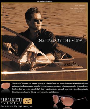 Val Kilmer wearing Serengeti Napoli in an advertisement for Serengeti