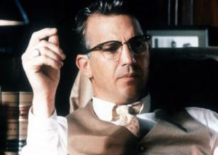 Kevin Costner wearing Shuron Ronsir Zyl glasses in the movie JFK