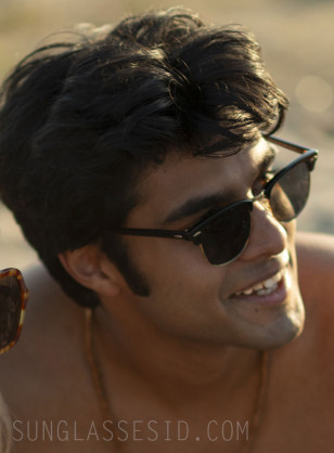 Shubham Maheshwari wears black sunglasses in the series We Were Liars (2025).