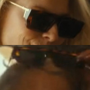 We can see here that the sunglasses worn by Ali Larter in Landman have a Havana frame.