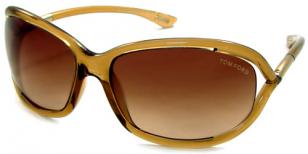 Tom Ford FT0008 Jennifer Champagne Transparent with Rose Gold Temple / Brown Gra