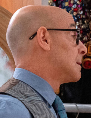 Stanley Tucci wears Tom Ford Private Collection FT5883-P eyeglasses in The Devil Wears Prada 2.