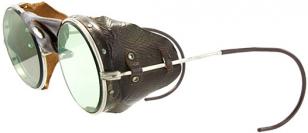 Vintage American Optical (early 20th century) driving goggles with leather sides