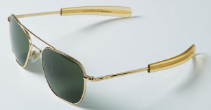 merican Optical Original Pilot Sunglasses, Gold/Green, SkyMaster Glass Polarized CR39 Polarized