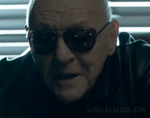 Anthony Hopkins wears a pair of classic side shield aviator sunglasses in The Virtuoso.