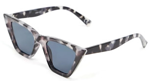 Asos Square Cat Eye Sunglasses with Bevel Detail in Grey Tort