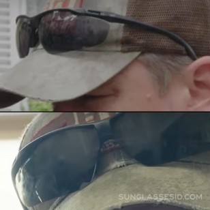 Matt Damon wears black sports sunglasses in the 2021 movie Stillwater.
