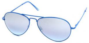 Blue frame aviator sunglasses