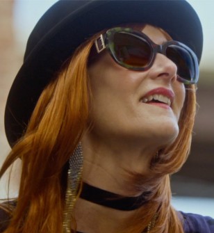 Laura Dern wears Burberry BE 4248 3638/8H The Buckle Collection sunglasses in the 2019 film JT Leroy.