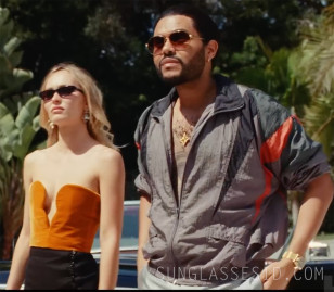 The Weeknd (Abel Tesfaye) wears gold Cartier Panthère de Cartier sunglasses in the HBO series The Idol, in which he stars together with Lily Depp Rose.