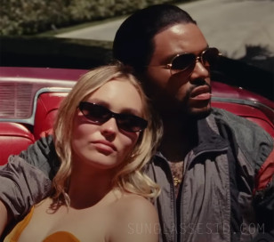 Lily-Rose Depp wears Chanel Cat-Eye sunglasses in the HBO series The Idol and the music video Double Fantasy (The Weeknd ft. Future).