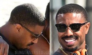 Michael B. Jordan wears Coach HC8326 C6194 sunglasses on the set of Creed III.