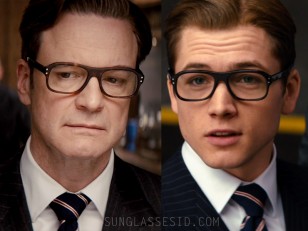 Colin Firth (left) and Taron Egerton (right) wear Cutler and Gross eyeglasses in Kingsman: The Secret Service