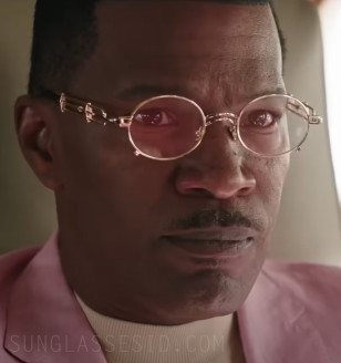 Jamie Foxx wears unique Dana Oval Gold eyeglasses in the 2023 movie The Burial.