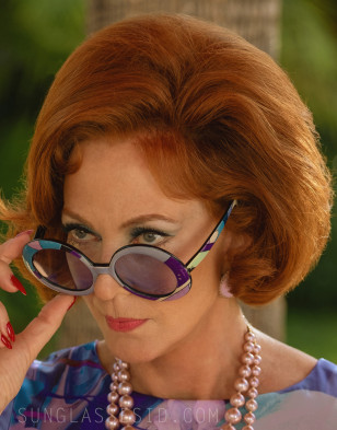 Allison Janney wears 1960s Emilio Pucci round sunglasses in the series Palm Royale.