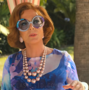 Allison Janney wears vintage Emilio Pucci round sunglasses in the series Palm Royale.