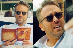 Ryan Reynolds wears Garrett Leight sunglasse, reads The Secret while using Bose Headphones