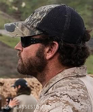 Taylor Kitsch wears a pair of black Gatorz Magnum tactical sunglasses on the set of The Terminal List: Dark Wolf.