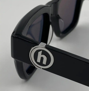 HIDDEN Orchard black sunglasses h logo on the temples and hinges.