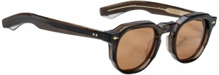 Jacques Marie Mage The Ripley for K.L.R., crystal brown, orange CR39 lenses, signature details in 18k dark gold.