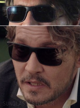 Johnny Depp wears black Giorgio Armani 8034 sunglasses in The Professor (2019).