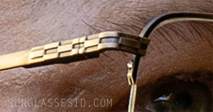 The unique hinges which allowed me to ID these eyeglasses seen in Hit Man.