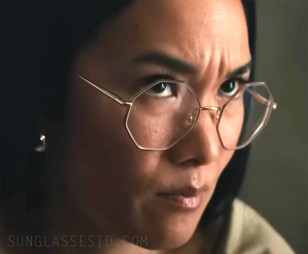 Ali Wong wears gold Chloé Palma octagonal eyeglasses in Beef.