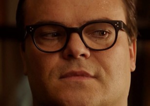 Jack Black wears Oliver Peoples Afton RX eyeglasses in Goosebumps.