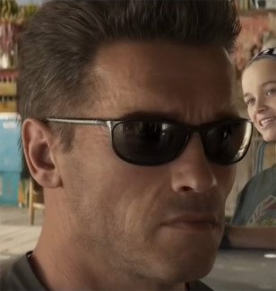 In the 2019 film Terminator 6: Dark Fate, a CGI generated Terminator wears sunglasses that closely resemble the Persol Ratti 58230 but are slightly different.