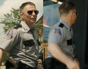 Sam Rockwell wears Randolph Engineering Aviator sunglasses in Three Billboards Outside Ebbing, Missouri.