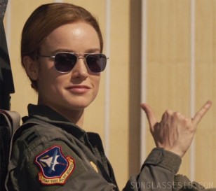 Brie Larson wears Randolph Engineering Aviator sunglasses in the movie Captain Marvel.