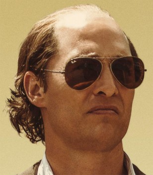 Matthew McConaughey wears Ray-Ban 3025 Aviator sunglasses throughout the movie Gold and on the movie poster as seen here.