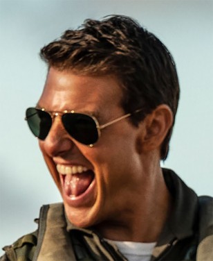 Actor Tom Cruise wearing Ray-Ban 3025 Aviator sunglasses in Top Gun: Maverick.