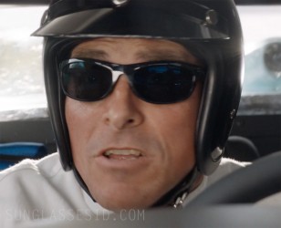 Christian Bale wears Ray-Ban Balorama 4089 sunglasses in the 2019 movie Ford v. Ferrari.