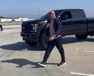 Dwayne 'The Rock' Johnson wears Ray-Ban RB3025 Aviator sunglasses in an Instagram Reel video in May 2023.