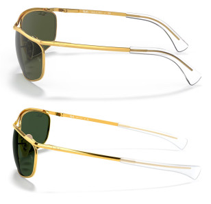 Compare the Ray-Ban RB3119 Olympian (top) and Olympian Deluxe (bottom)