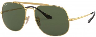 Ray-Ban RB3561 General 001 57-17, Gold frame, Green Classic G-15 lens