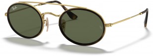 Ray-Ban RB3847N Oval Double Bridge, gold frame