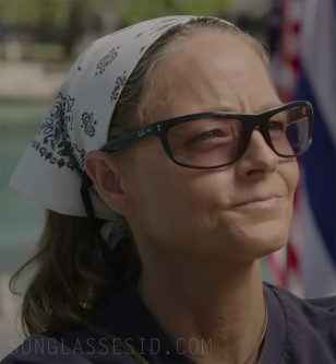 Jodie Foster wears Ray-Ban 4089 Balorama glasses in the 2023 movie Nyad.